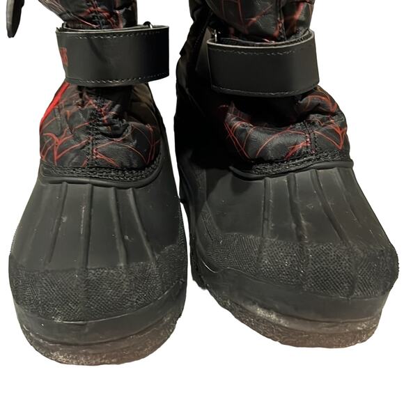 Dream Pairs Kids Kamick Insulated Winter Snow Boots Black Red Sz 4 - Picture 3 of 9
